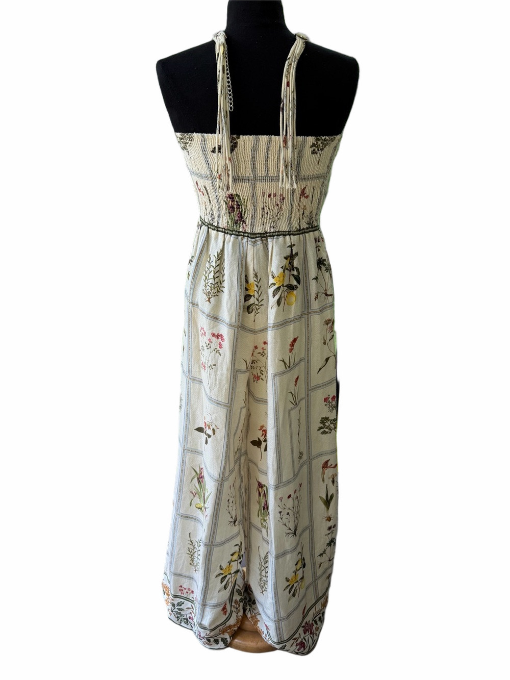 Anthropologie Ranna Gill Floral Linen Halter Jumpsuit Pants Suit Botanical Small - Picture 7 of 16